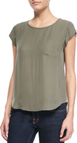 Thumbnail for your product : Joie Rancher Cap-Sleeve Pocket Blouse, Fatigue