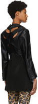 Thumbnail for your product : Junya Watanabe Black Faux-Leather Belted Blazer