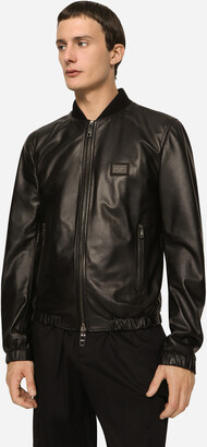 Dolce & Gabbana Leather jacket with branded tag