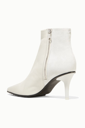 Rag & Bone Beha Moto Paneled Leather And Suede Ankle Boots - Off-white