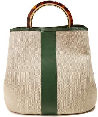 Marni Pannier canvas and leather bag