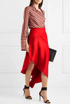 Thumbnail for your product : Monse Asymmetric Satin Midi Skirt - Red