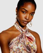 Thumbnail for your product : Topshop Scarf Print Halter Neck Top