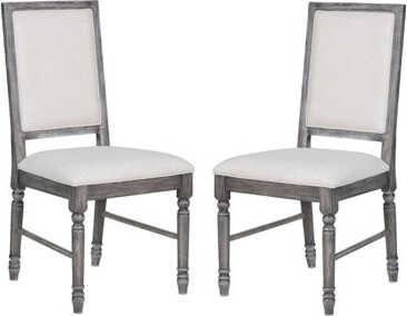 Orren Ellis Set Of 2 Linen Upholstered Dining Chairs Only Chairs, Not Including Tables