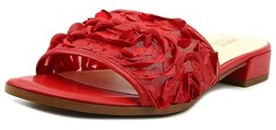 Isaac Mizrahi Fran Women Open Toe Synthetic Red Slides Sandal.