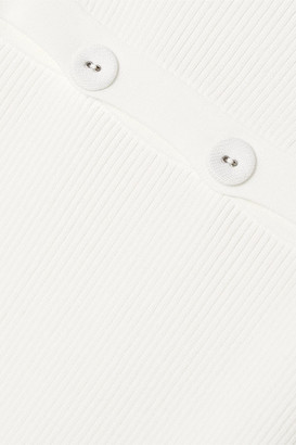 CHRISTOPHER ESBER Button-detailed Ribbed-knit Dress - White