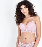 Thumbnail for your product : New Look Pink Mixed Lace Longline Bra