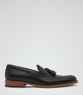 Thumbnail for your product : Reiss Anstice Tumble LEATHER TASSELLED LOAFERS BLACK