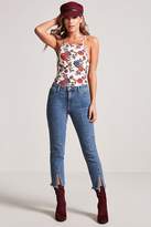 Thumbnail for your product : Forever 21 Ribbed Floral Cami Bodysuit