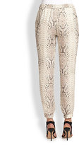 Thumbnail for your product : Haute Hippie Slim Shady Silk Snake-Print Track Pants