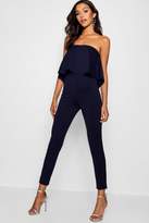 Thumbnail for your product : boohoo Frill Bandeau Slim Leg Jumpsuit