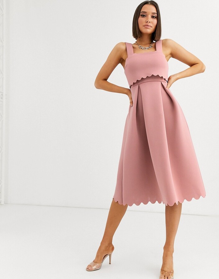 asos square neck midi prom dress
