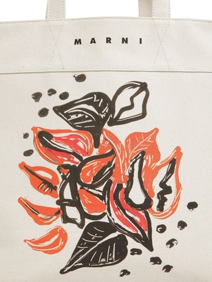 Marni Printed Cotton Canvas Tote Bag