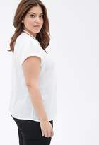 Thumbnail for your product : Forever 21 Plus Size Sheer Pleated-Front Blouse