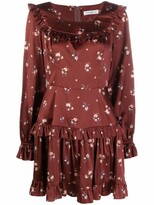 Thumbnail for your product : Roses & Lace Floral-Print Silk Mini Dress