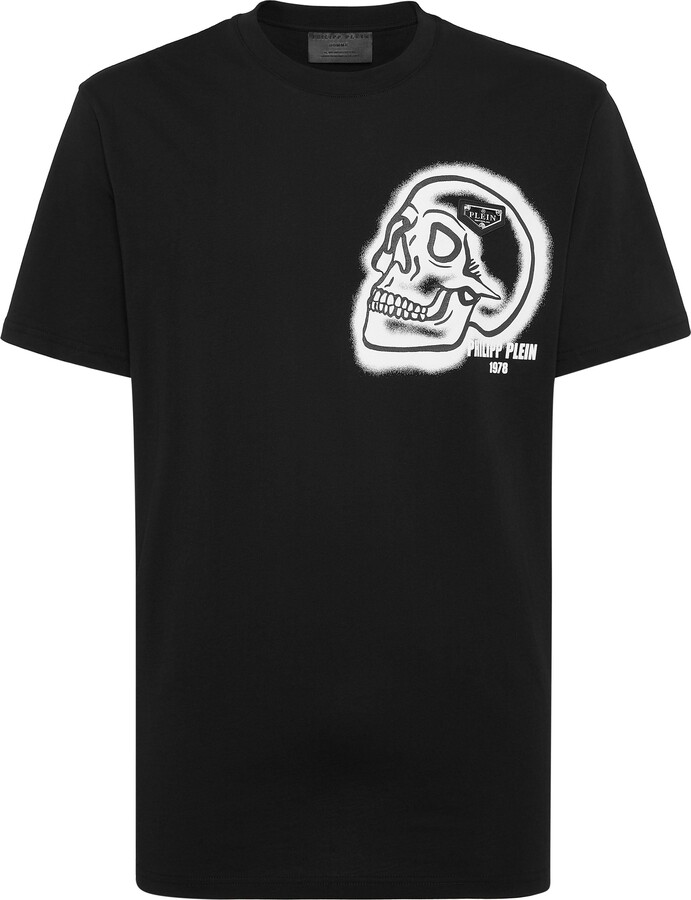 Philipp Plein Round Neck T-Shirt Skull
