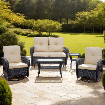 Red Barrel Studio Eckehardt 4 - Person Outdoor Seating Group with Cushions