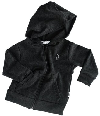 North Kinder Knit Baby Hoodie - Marled Black Size 0-6 Months