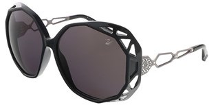Swarovski Sk0022/s 01a Black/dark Ruthenium/silver Oversized Sunglasses.