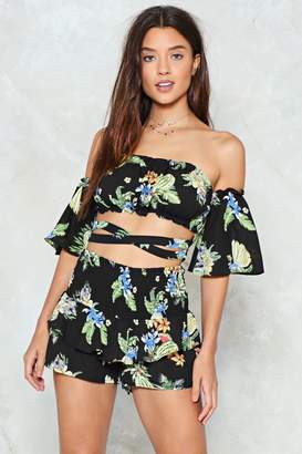 Nasty Gal Floral That She Wants Crop Top and Shorts Set