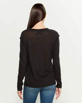 Thumbnail for your product : IRO Black Peaceful Long Sleeve Linen Tee