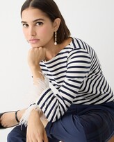 Thumbnail for your product : J.Crew Feather-trim long-sleeve shirt in stripe
