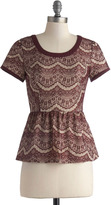 Thumbnail for your product : Sara Sara Qu'est Top in Burgundy