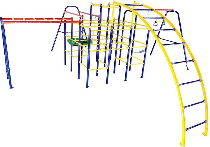 Activplay Modular Jungle Gym with Saucer Swing, Arched Ladder Climber