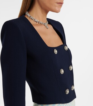 Alessandra Rich Double-breasted wool-blend blazer