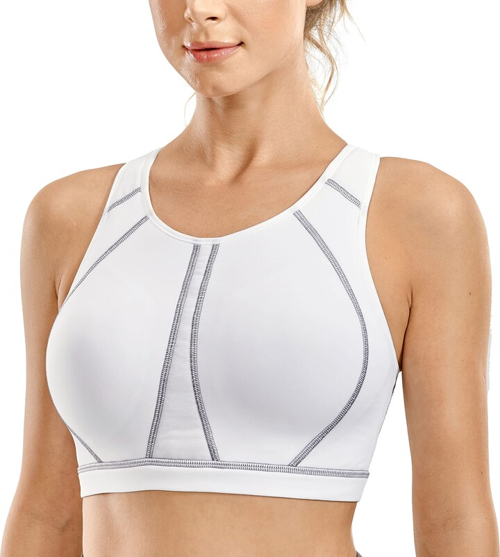 SYROKAN Women's Sports Bra for Large Breasts High Impact Full Coverage