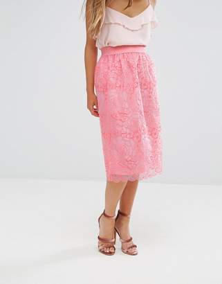 ASOS Petite Exclusive Premium Floral Organza Midi Skirt
