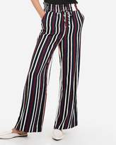 Thumbnail for your product : Express High Waisted Striped Wide Leg Drawstring Pant