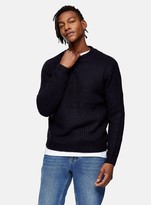 Thumbnail for your product : Topman Navy And Black Chunky Jumper