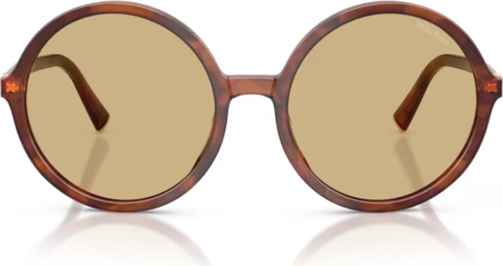 Miu Miu 0mu B02s Miu Regard 26e10r Tabacco Striato Sunglasses