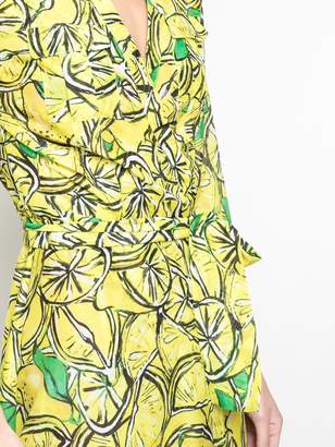 Diane von Furstenberg lemon print maxi dress
