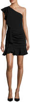 Thumbnail for your product : Veronica Beard Kingston Asymmetric Ruched Ruffled Mini Cocktail Dress