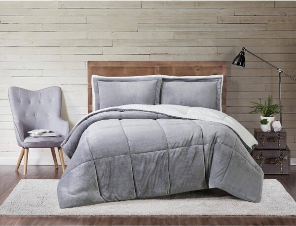 Truly Soft Everyday Cuddle Warmth Printed Plaid Comforter Set: Microplush Reversible, 3-Piece Set