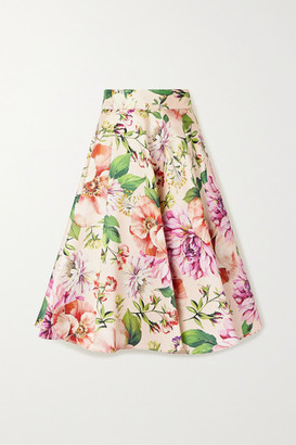 silk faille midi skirt