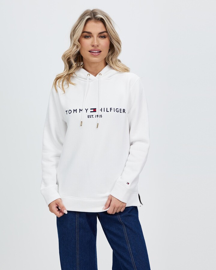 tommy hilfiger women's zip up hooded shirts & tops
