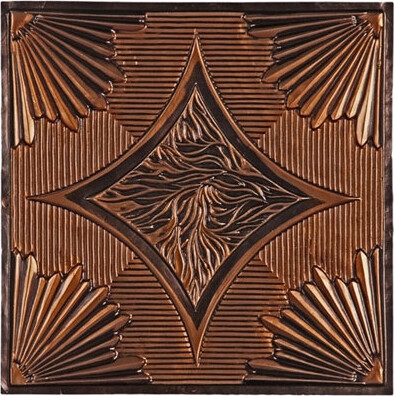 uDecor Burbank 1.98 ft. x 1.98 ft. Drop-in or Glue-Up Vinyl Ceiling Tile in Antique Copper