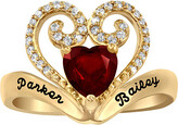 Thumbnail for your product : Fine Jewelry Artcarved Personalized 14.5MM Multi Color Stone 10K Gold Over Silver Heart Band