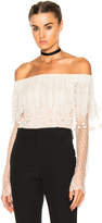 Thumbnail for your product : Alexander McQueen Off the Shoulder Lace Sweater
