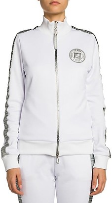 Fendi Silver Logo Stripe Track Jacket