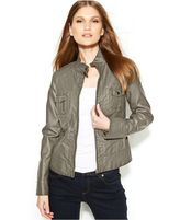 Thumbnail for your product : Studio M Faux-Leather Moto Jacket