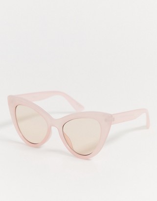 ASOS DESIGN oversized cat eye sunglasses in pink
