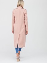 Thumbnail for your product : River Island Double Breasted Military Coat - Light Pink