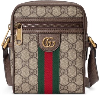 gg shoulder bag with leather details