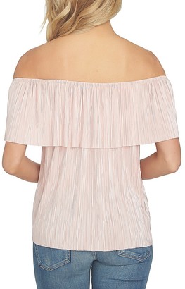 1 STATE Off-The-Shoulder Pleated Top