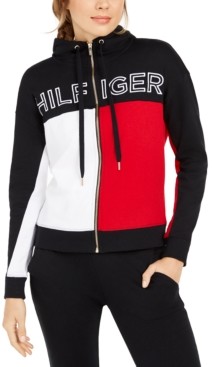 black and red tommy hilfiger hoodie