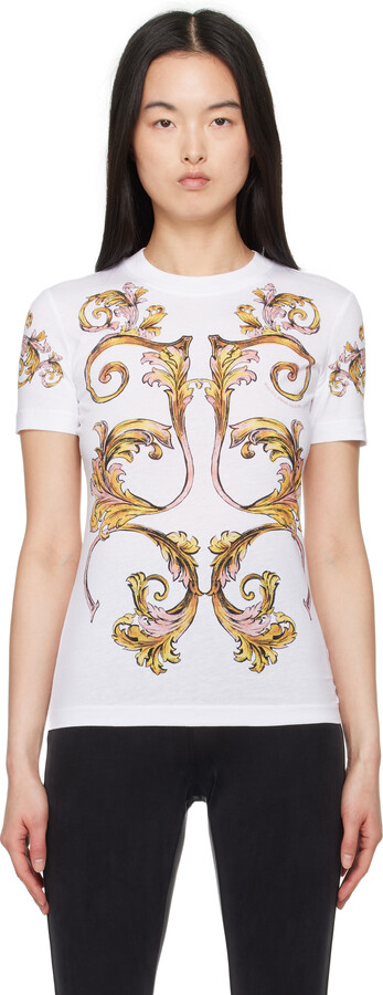 Versace Jeans Couture White Outline Barocco T-shirt